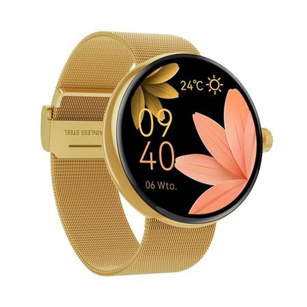 Smartwatch Forever da Donna Forevive 5 SB-365 Oro, IP68, Contapassi, Cardiofrequenzimetro, Monitoraggio del Sonno, Touchscreen, Bluetooth