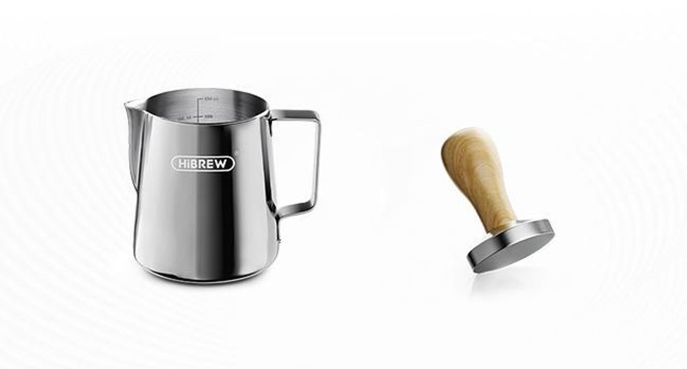 HiBREW H10A Espressomaschine halbautomatisch, 19 Bar, Edelstahl, programmierbar, 1,8L Wassertank, Milchaufschäumer, Tassenwärmer, Display, Schwarz