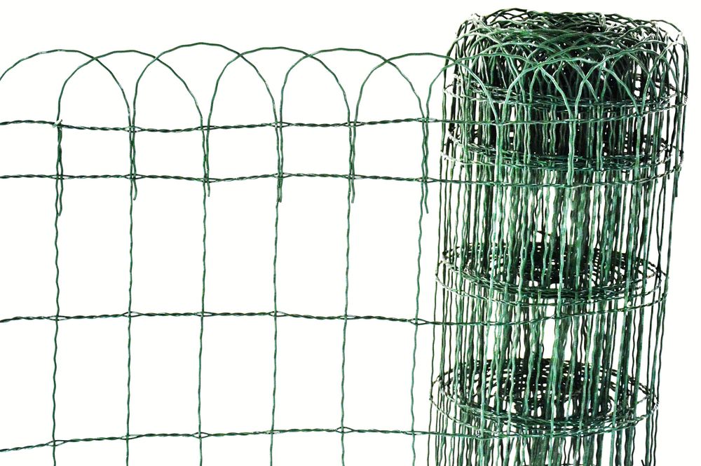 Zierzaun Ziergitter Vorgartenzaun grün Gartenzaun Beetumrandung Maschendrahtzaun 40cm hoch / 10 m lang - Grundpreis pro m 1,60 EUR