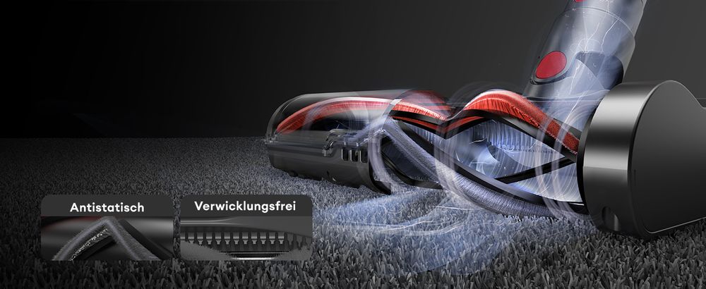 Ultenic U16 Flex Akku Staubsauger Kabellos 75000PA/70 min, Akkustaubsauger mit Touchscreen und Ladestation, 180°flexibles Biegegelenk, selbststehendes