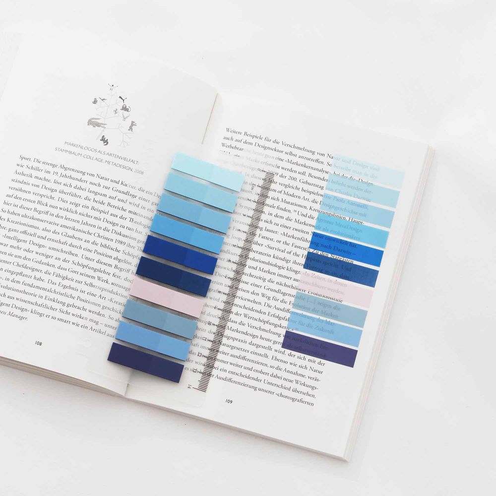 Ordinate-Celestial Blue | 200 Stück Haftstreifen | Transparente Haftnotizen | sticky notes | Index Tabs