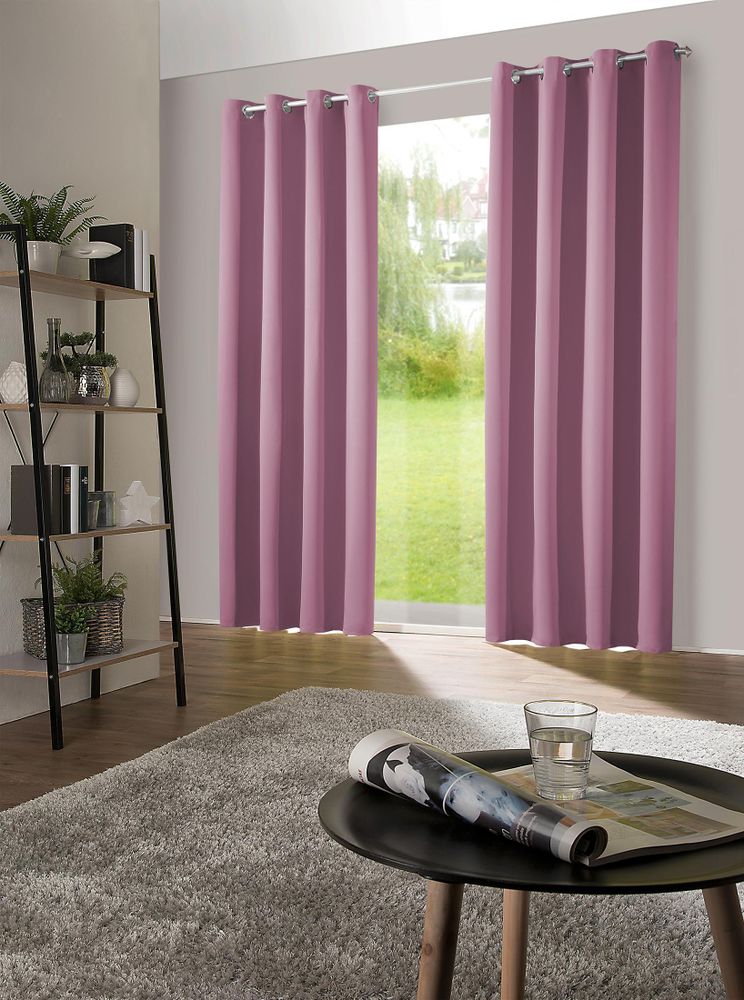 heimtexland ® 2 Stück Thermo Verdunkelungsvorhänge Sonnenschutz Kälteisolierung Verdunkelungsgardinen Kräuselband Vorhang Typ139 Gelb HxB 145 x 135 cm