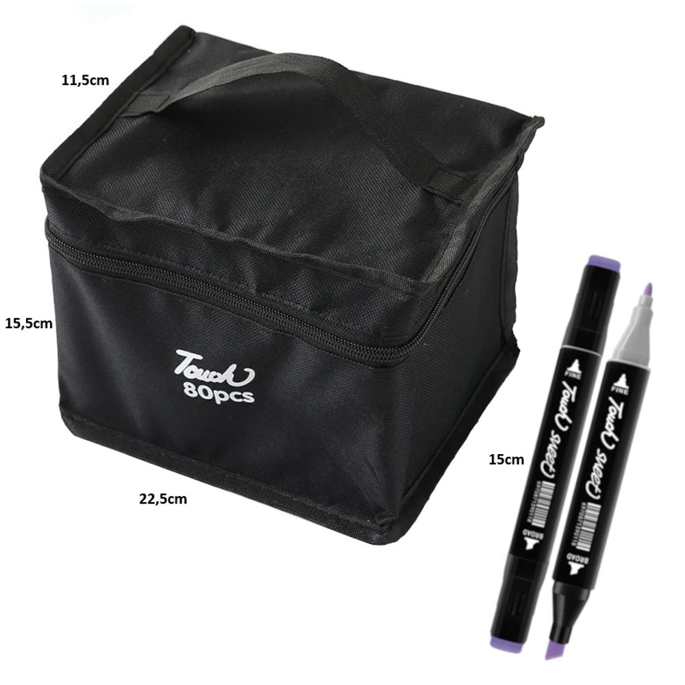 80 Farbige Sketch Stift Set Twin Marker Duo-Fasermaler Alkoholmarker Doppelseitige Permanent Marker mit Tragetasche für Künstler Erwachsene Retoo