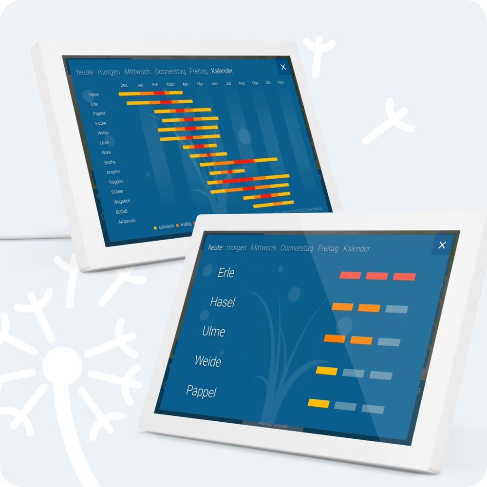 Das Bild zeigt die wetteronline home 3 mit Pollenkalender