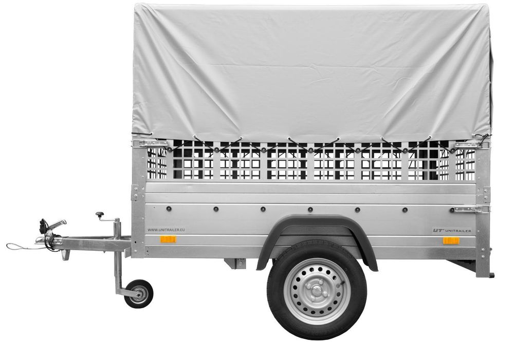 Kippanhänger Garden Trailer 200 KIPP 200x106 cm 750 kg mit Laubgitteraufsatz, Hochplane, Hochspriegel und Stützrad