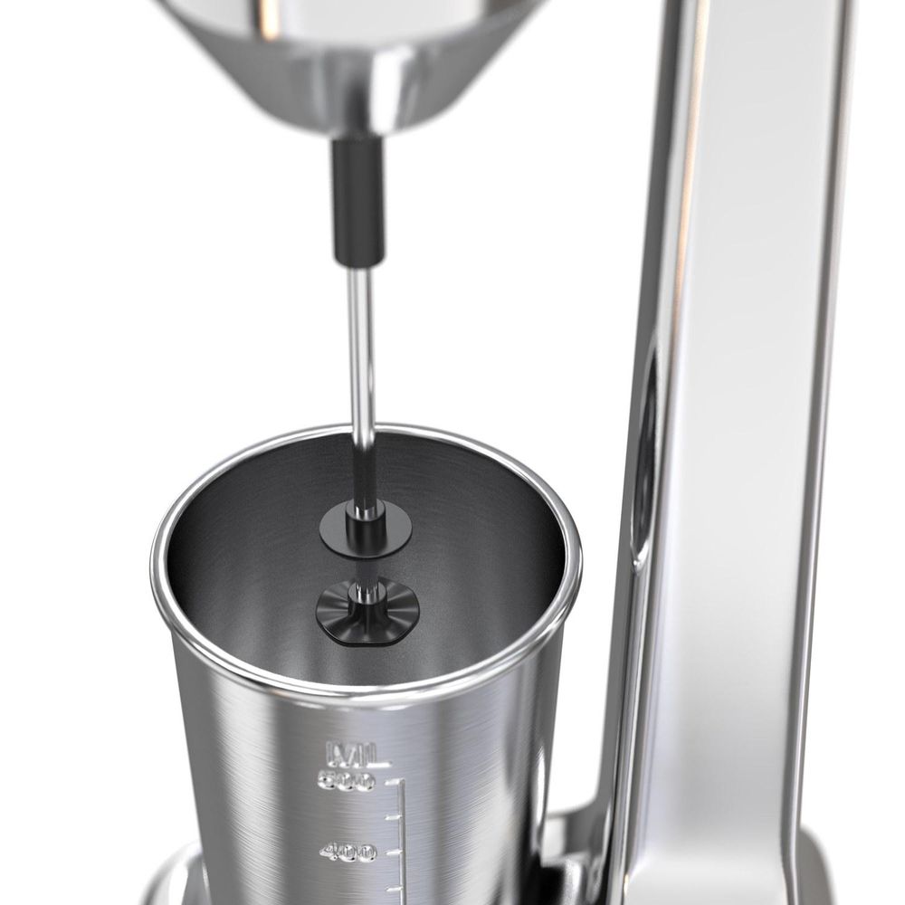 Arendo Getränkemixer elektrisch, 500 ml, 100 W, 2 Geschwindigkeitsstufen, für Protein Drinks Smoothies Eischnee Cocktails, Silber