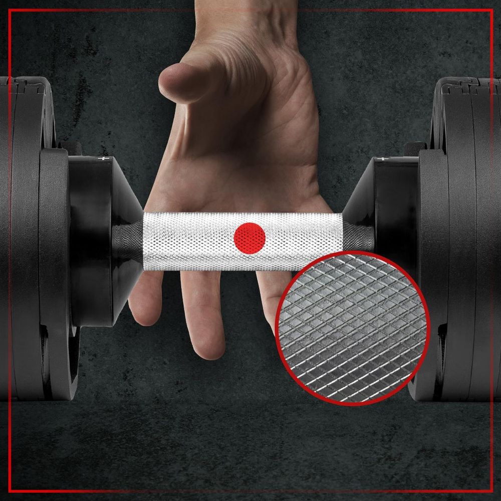 Miweba Sports verstellbare Kurzhantel VH200 | 2 - 28 Kilo variable Gewichte - mit Halterung - Krafttraining - Hantel Training - 14 Stufen einstellbar