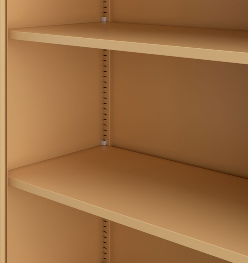 Büroschrank Aktenschrank Metallschrank Lagerschrank 4 Fachböden Flügeltür Pulverbeschichtung Stahlblech 185 cm x 45 cm x 40 cm Farbe: Beige