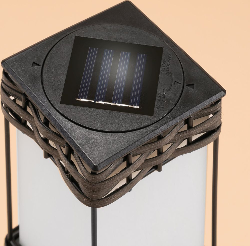 esotec Solar-Standleuchte Rattan