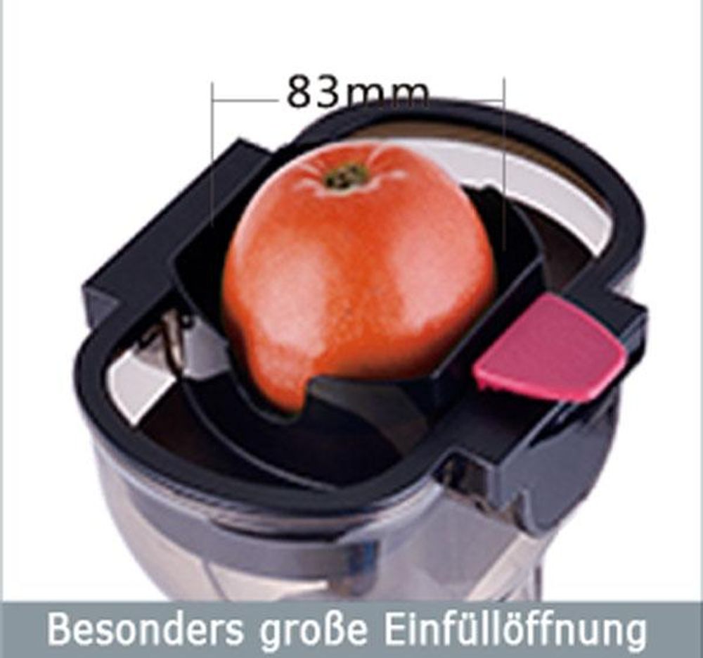 Acopino Delicato Slow Juicer – leiser Entsafter mit Pressschnecke & BPA-frei, Silber