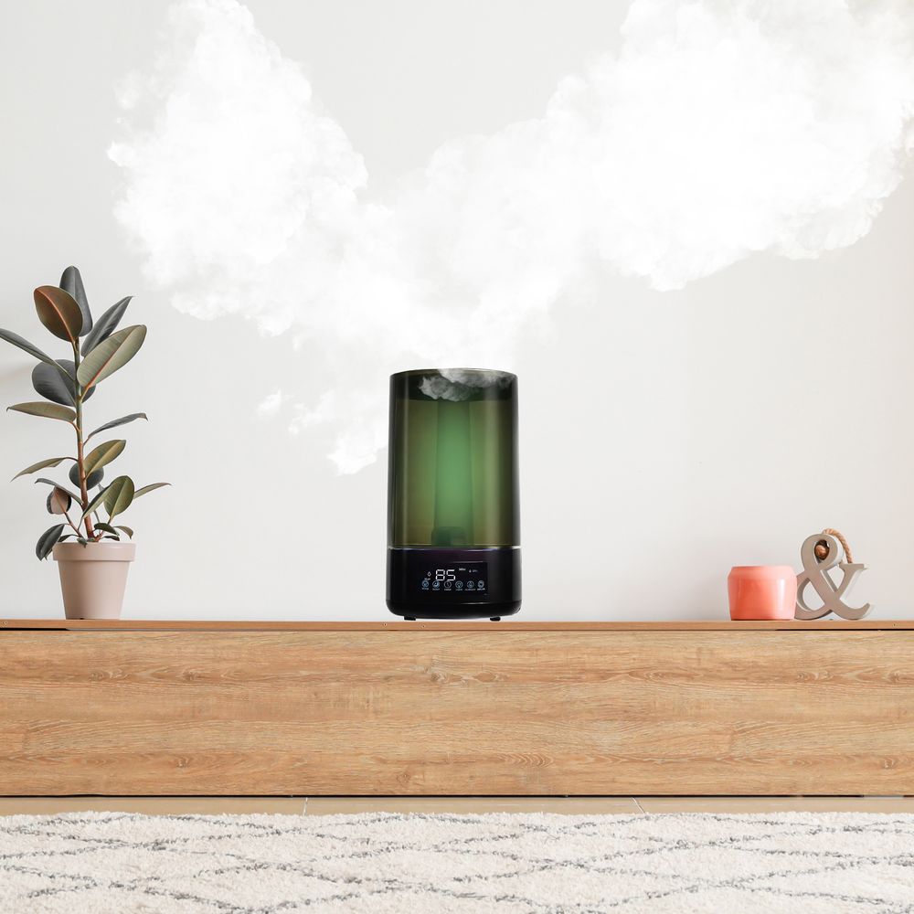 Luftbefeuchter Diffuser 4.5 l Aroma Air Humidifier Ultraschall Raumbefeuchter Elektrisch Duftlampe Aromatherapie Öle Diffusor Büro Yoga Schwarz Retoo