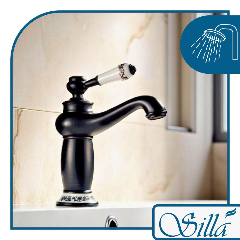 Silla, Schwarz, Armatur, Bad, Spültischarmatur, Wasserhahn Bad, Wasserhahn, Messing