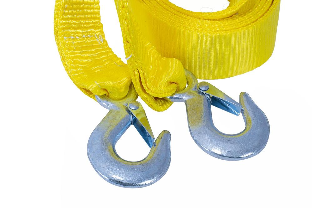 Tažné lano s háky Tažný popruh 4,5m/50mm/3t žlutý