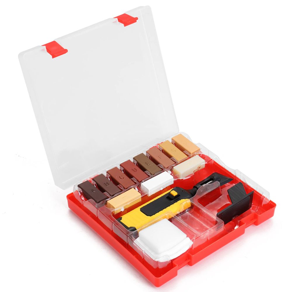 Holz Reparatur Set Laminat Parkett Reparaturset 19-teilig 11 Wachs Holzmöbeln Möbel Auffüllen Schrammen Kratzern Flecken Hartwachsstangen Retoo