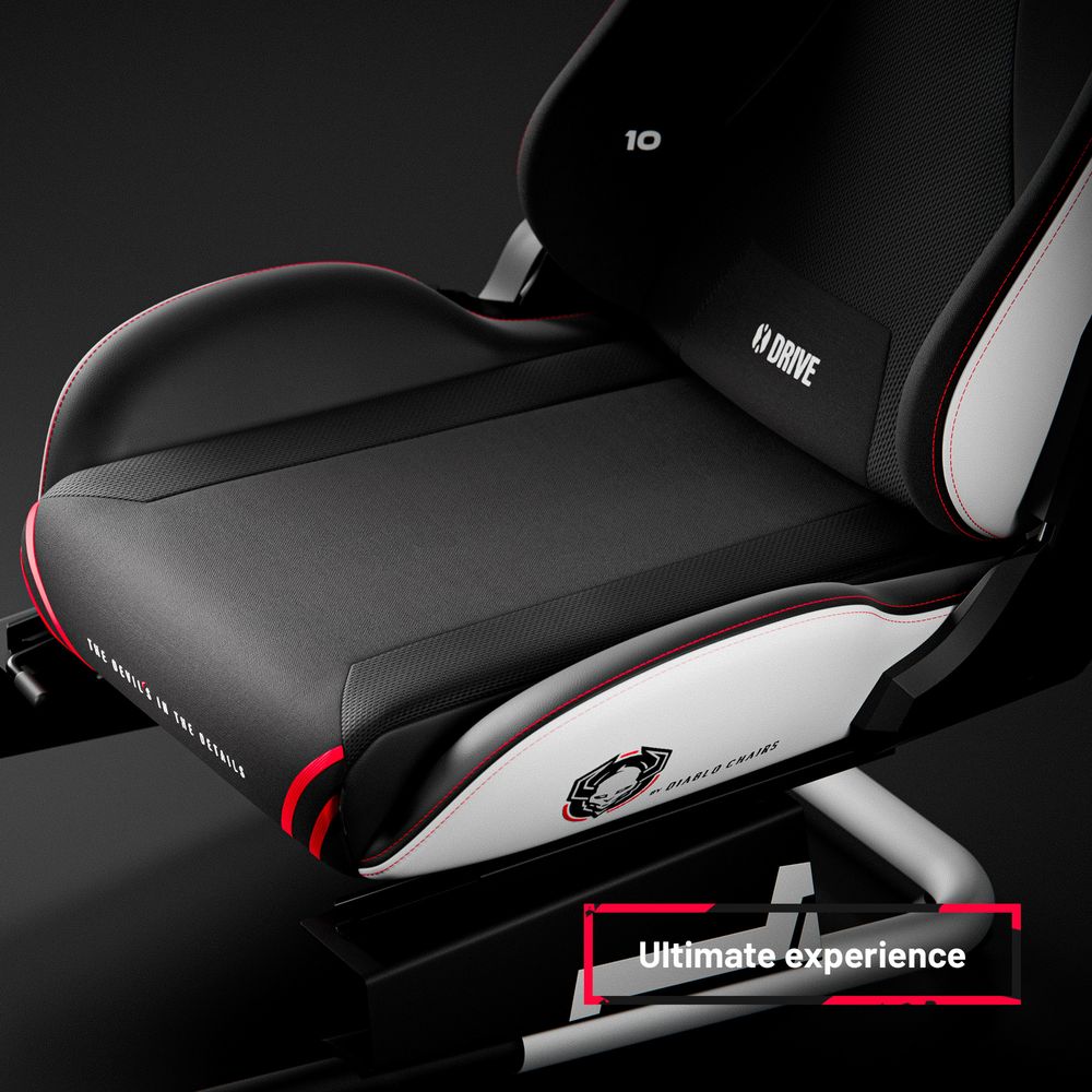 Diablo X-Drive Sim Racing Cocpit Gaming Rennsitz Renncocpit Simracing Schwarz-Weiß