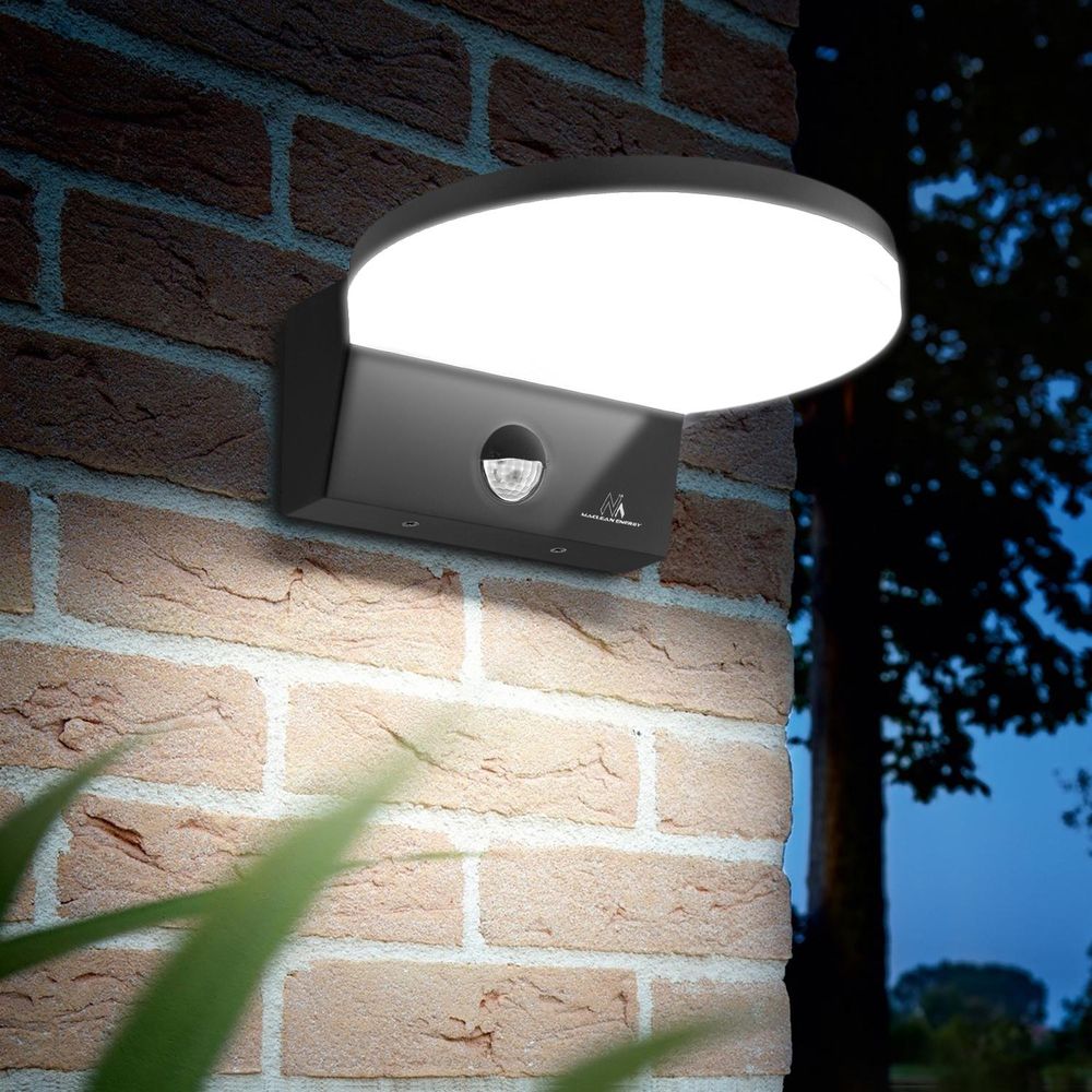 2x Maclean LED-Leuchte mit Bewegungsmelder PIR-Bewegungsmelder Farbe: Schwarz 15 W IP65 1560 lm Lichtfarbe: Neutralweiß (4000 K) MCE344 B