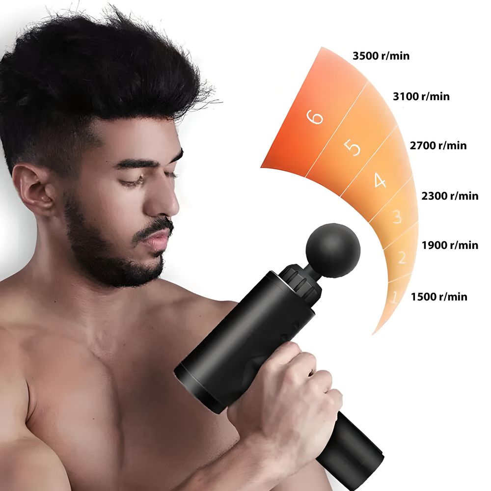 Massagepistole Elektrische Massage Gun LED Muskelmassagepistole Nacken Schulter Muskel 4 Geschwindigkeiten Rücken Massager Tissue Köpfe Retoo