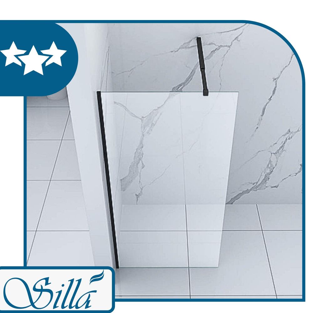 Duschwand, Walk in Dusche, Duschabtrennungen, Dusche, Schwarz, Silla