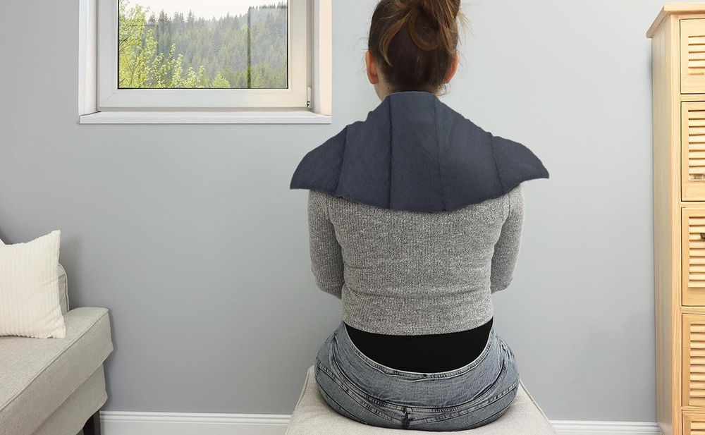 Amilian Kirschkernkissen 55x20 cm – Wärmekissen mit 100 % Kirschkerne für Nacken & Schulter.