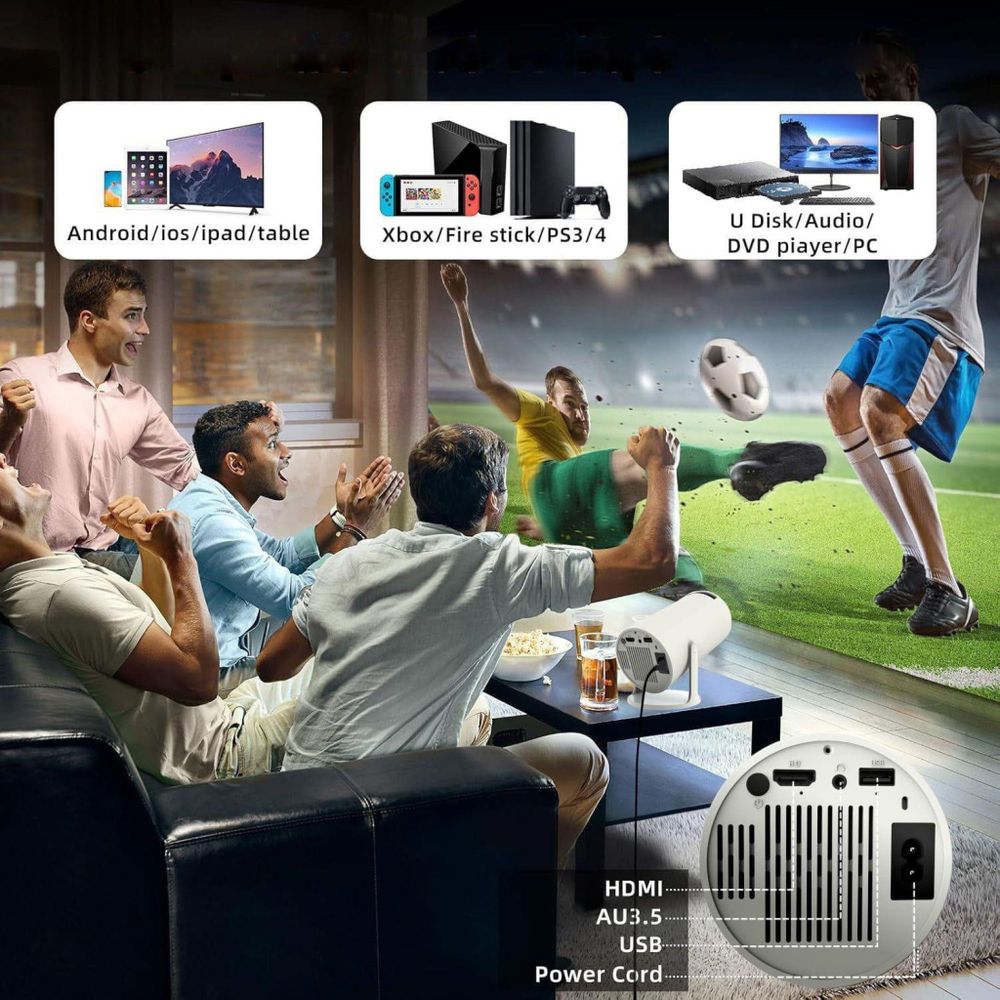 Tragbarer Mini-Projektor - Android 13 - WiFi - Drehbarer Projektor - Full HD 4K - Bluetooth - Autokeystone 4d - Zenwire R1