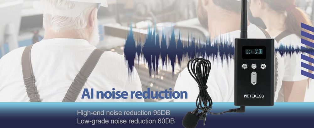 Retekess T130P – bezdrôtový sprievodcovský systém, audio sprievodcovský systém Whisper, dosah 160 m, potlačenie šumu, nabíjanie cez konektor Type-C pre výlety a cestovanie, vysielačka