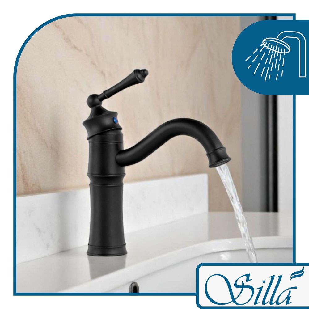 Silla, Schwarz, Armatur, Bad, Spültischarmatur, Wasserhahn Bad, Wasserhahn, Messing