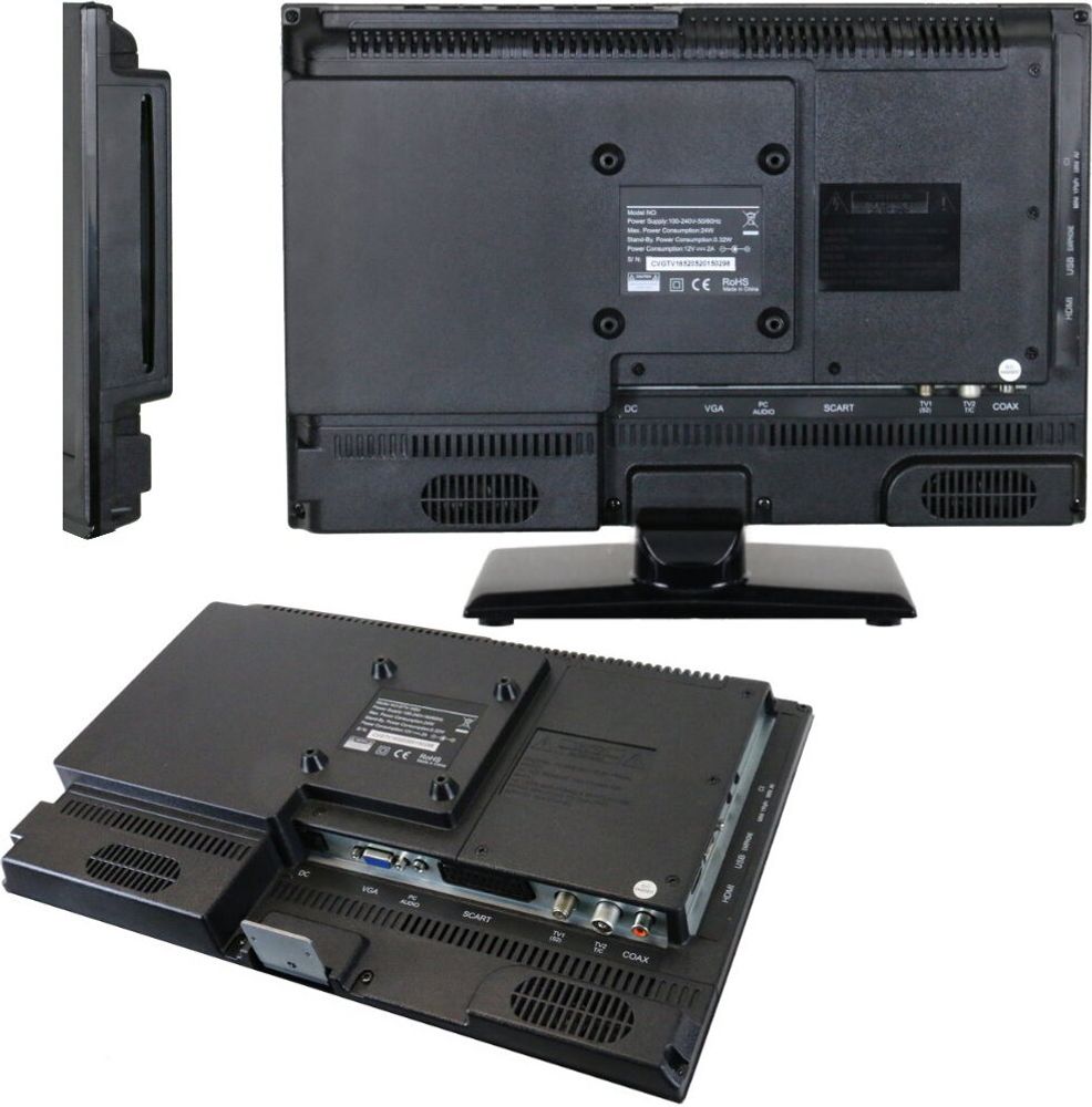 Gelhard GTV1682 DVD 16 Zoll Widescreen TV DVB-S2-T2 Full HD 12/24/230 Volt mit PVR-Funktion
