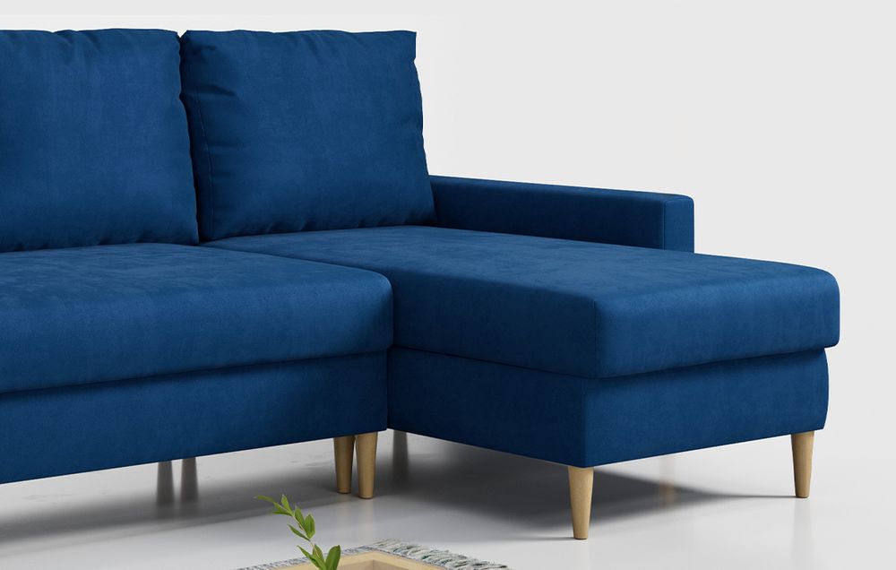Blau Ecksofa aus strukturiertem Stoff
