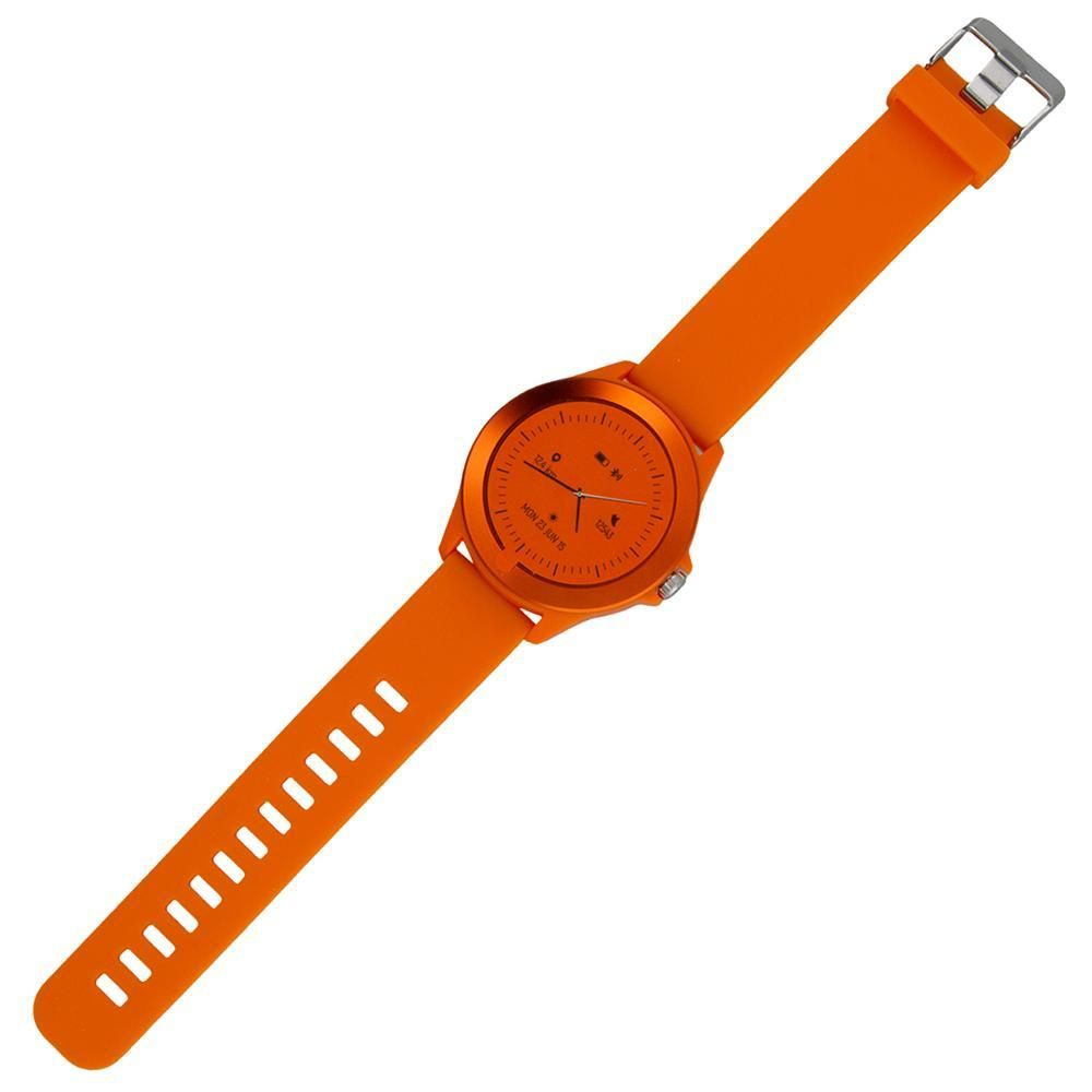 Forever Colorum CW-300 Smartwatch Tracker Wodoodporny IP68 Wielofunkcyjna bransoletka Zegarek Bluetooth sterowanie muzyką dla Android iOS Pomarańczowy