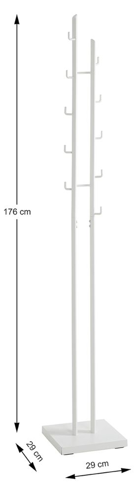 freiraum Garderobenständer 21353 – moderner Kleiderständer mit 8 Haken und robuster Metallfußplatte