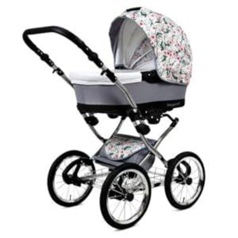 BabyLux® Margaret Exclusive | 3in1 Kinderwagen Set | Grey Flex | Kombikinderwagen | Kinderwagens