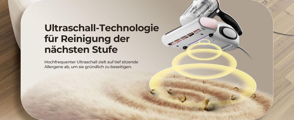 JIGOO J300 Milbensauger 500W Milbenstaubsauger mit UV-Licht Handstaubsauger