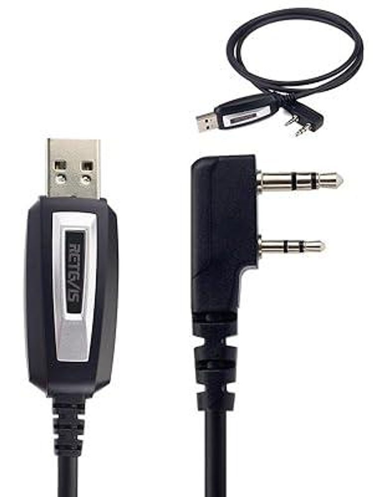 Retevis Funkgerät USB Programmierkabel 2 Pin Kompatibel mit Walkie Talkie RT24 RT24V RT668 RT1 RT28 BF UV-5R BF-88E BF-888S Kenwood Kompatibles Computersystem WinXP / Win7 / Win8 / Win10 (1 STK)