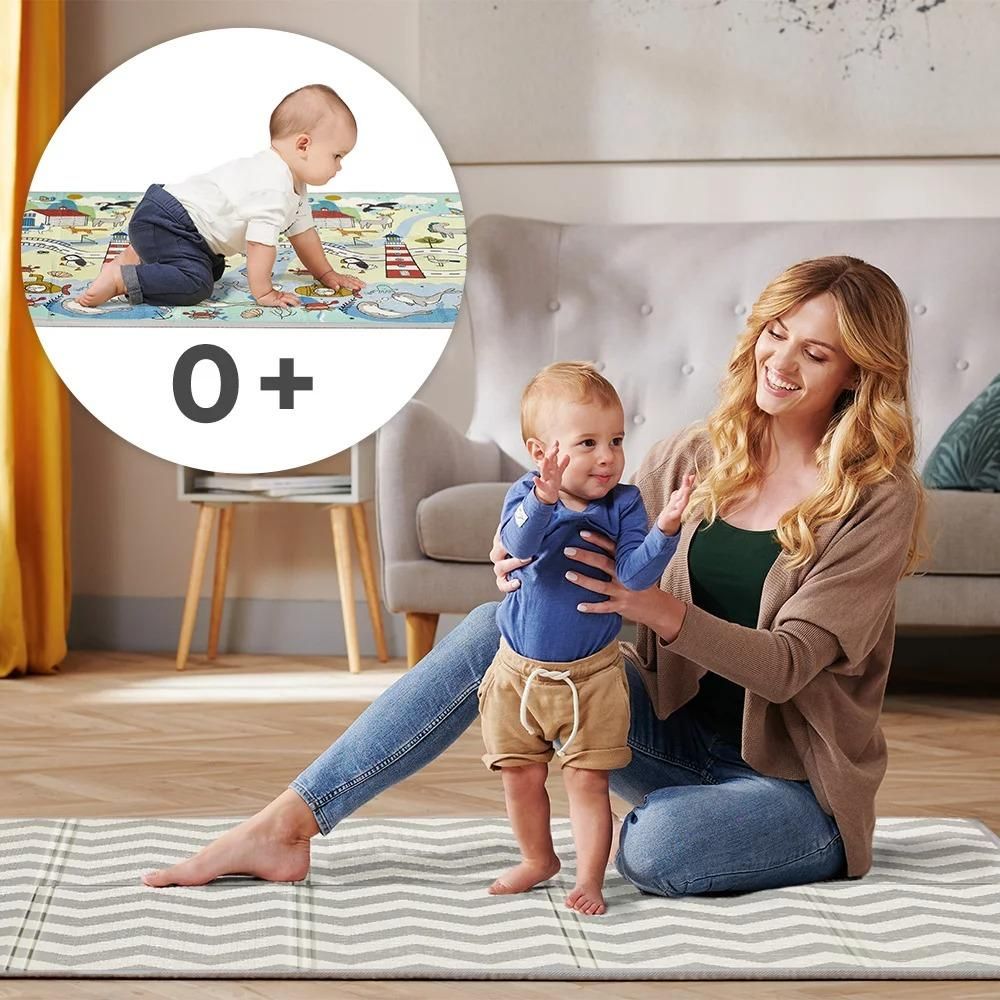 Kinderkraft MATTY 2 - Doppelseitige Schaumstoffmatte - rutschfest - zusammenklappbar