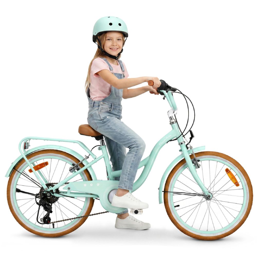 Mädchen sitzt auf dem SUN BABY Kinderfahrrad 20 Zoll