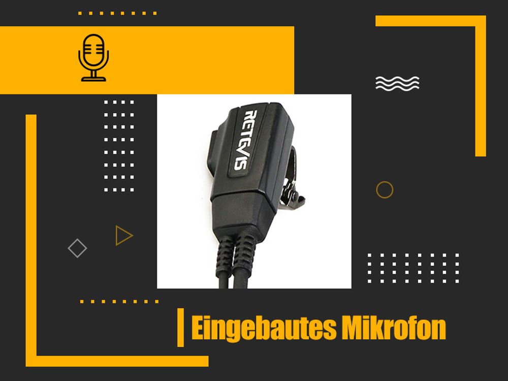 Retevis 1-pin 2,5-mm-Walkie-Talkie-Ohrhörer, Zwei-Wege-Radio-Headset mit Mikrofon, Funkgeräte Headset mit PTT kompatibel RB648 RT649 RT649P (2 Stück)