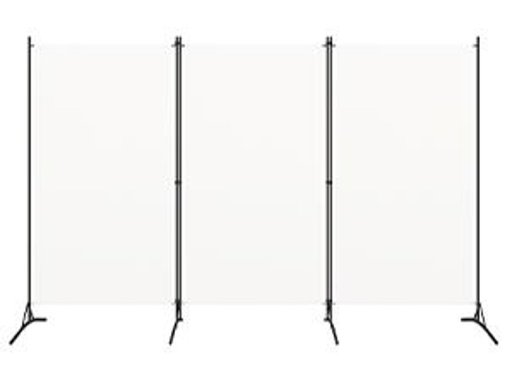 divisorio 3 pezzi bianco 260x180 cm in tessuto