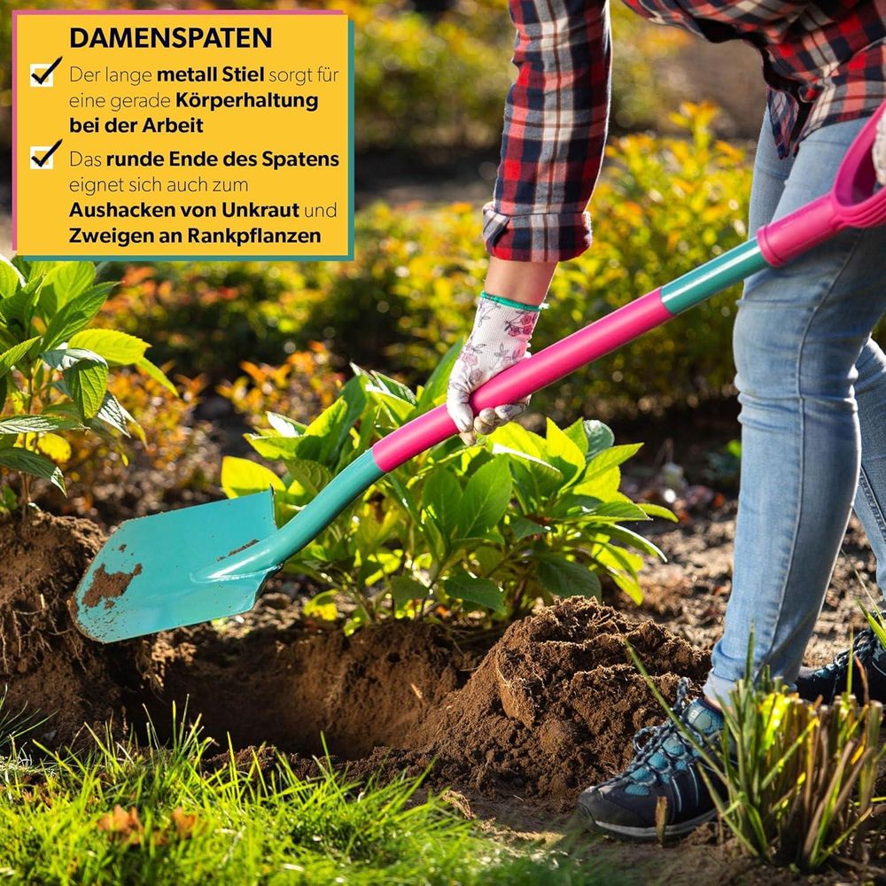 KADAX Gartenwerkzeug-Set "Orum", Metall Spaten, Rechen und Hacke, , inclusive Handschuhe, Schaufeln & Spaten