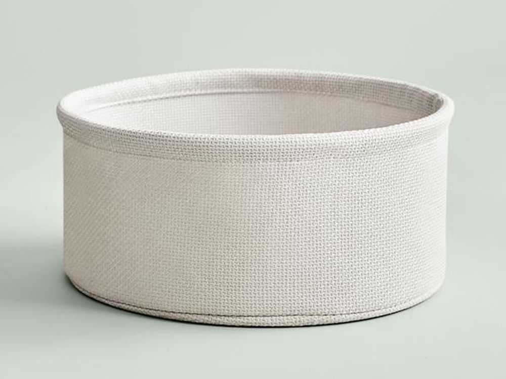 VASAGLE Beistelltisch, rund, mit Korb, Ø45 cm, Lorbeergrün-Cremeweiß
