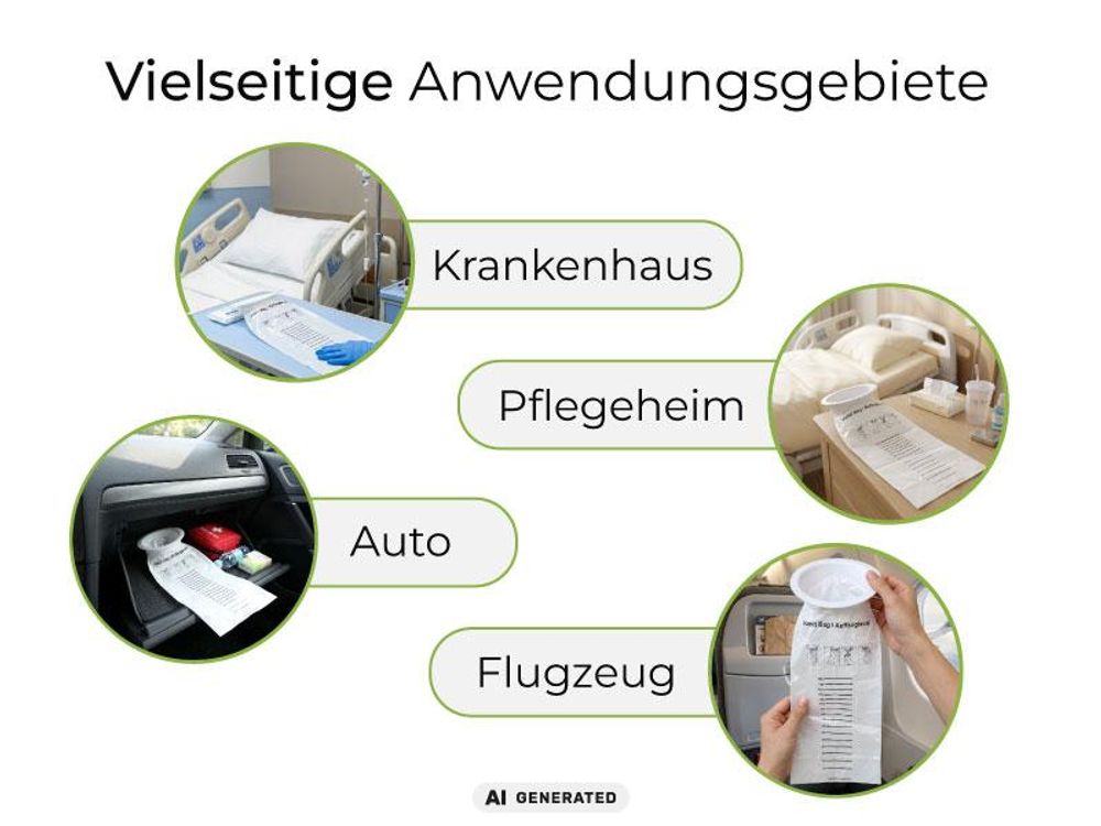 100x MEDI-INN Spuckbeutel mit Ring, PE Kotztüten mit Mundstück für Erwachsene & Kinder, Brechbeutel verschließbar, Kotzbeutel für Reisen,Auffangbeutel