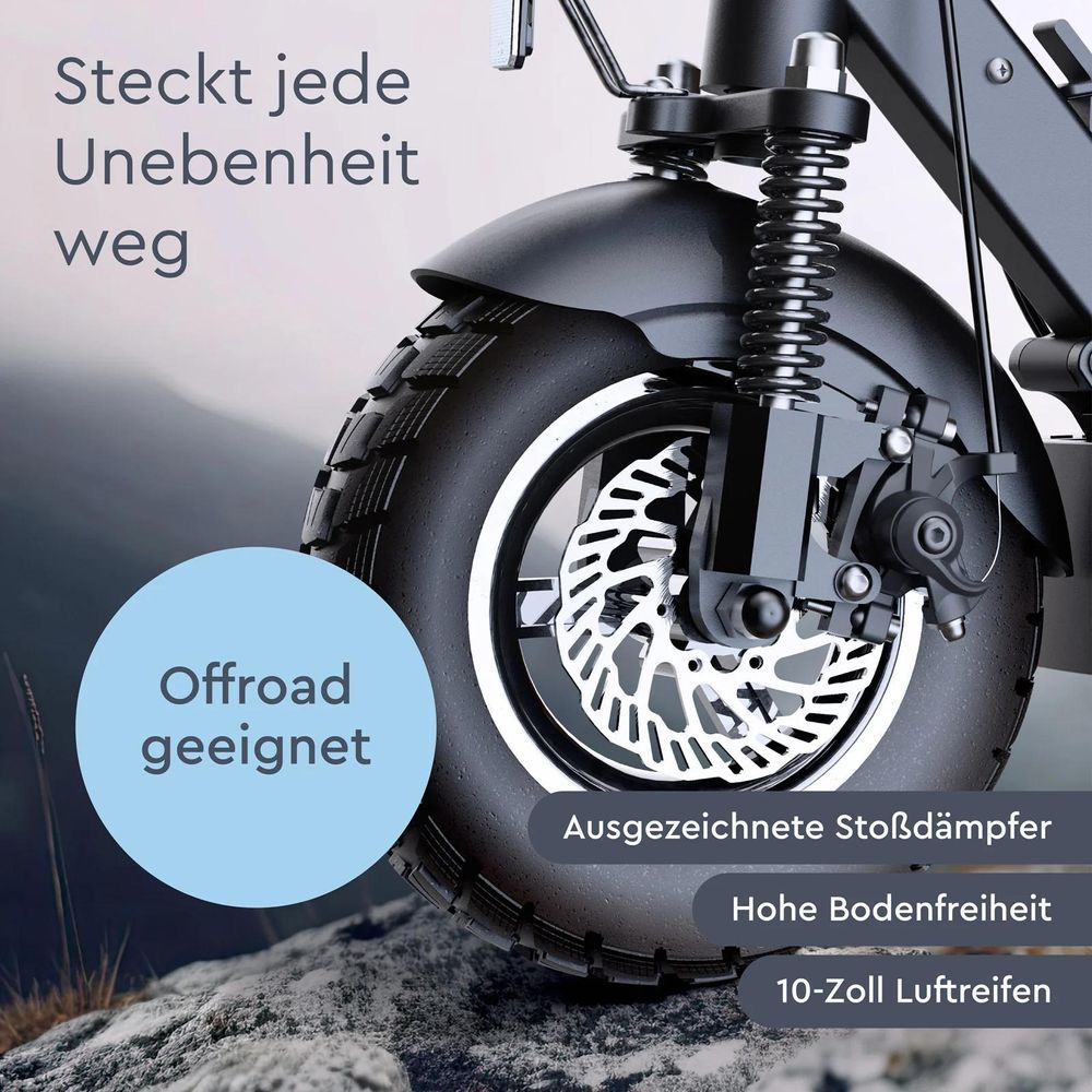 E-Scooter JOYOR Y8-S 100 km Reichweite 500W 10" Offroad mit ABE