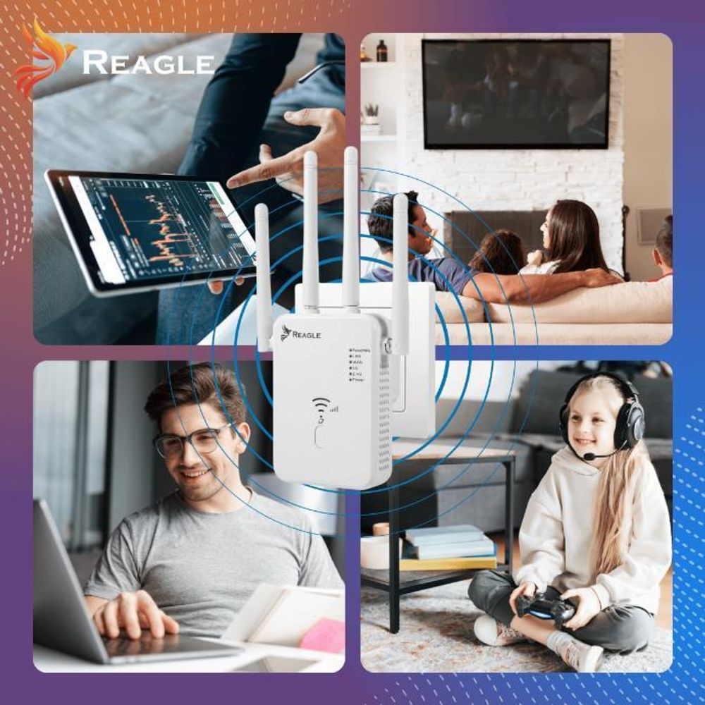 5 GHz 802.11ac WIFI-SIGNAL-Verstärker AC1200 EXTENDER 2xLAN