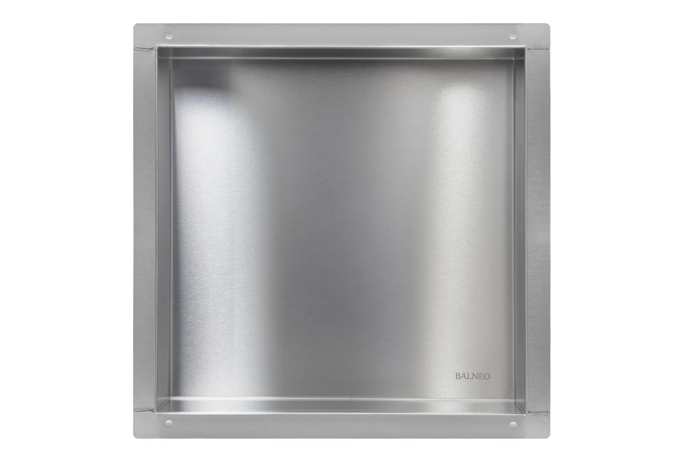 Dusch Nischenregal aus Edelstahl AISI 304 in silber - moderne Einbau Wandnische für Badezimmer