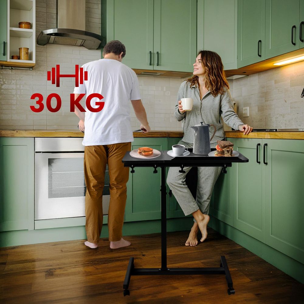 Mobiler Schreibtisch/Laptop-Ständer Maclean schwarz höhenverstellbar 59-89cm max. 30kg MC-121 B
