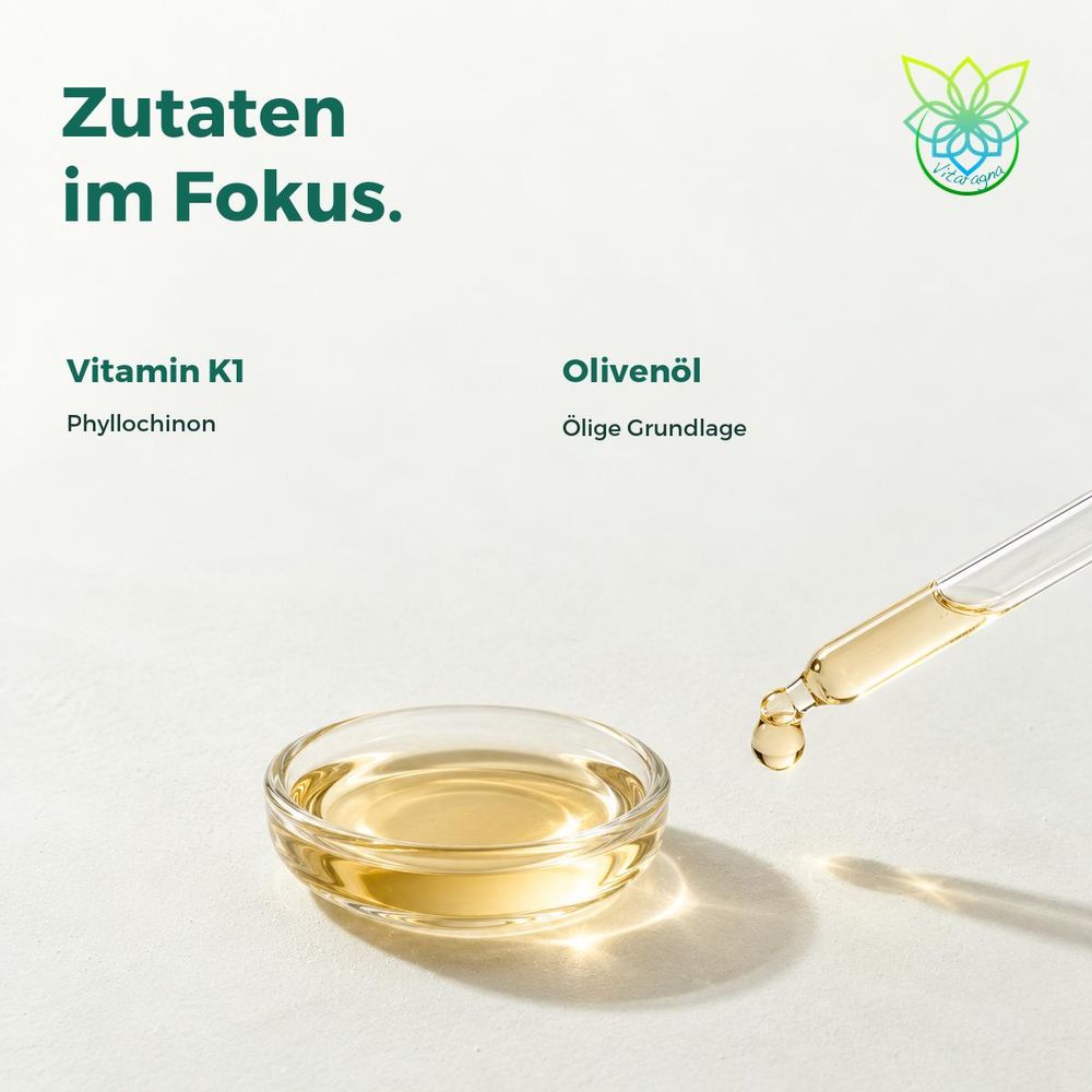 Vitamin K1 – Zutaten, illustrative Darstellung