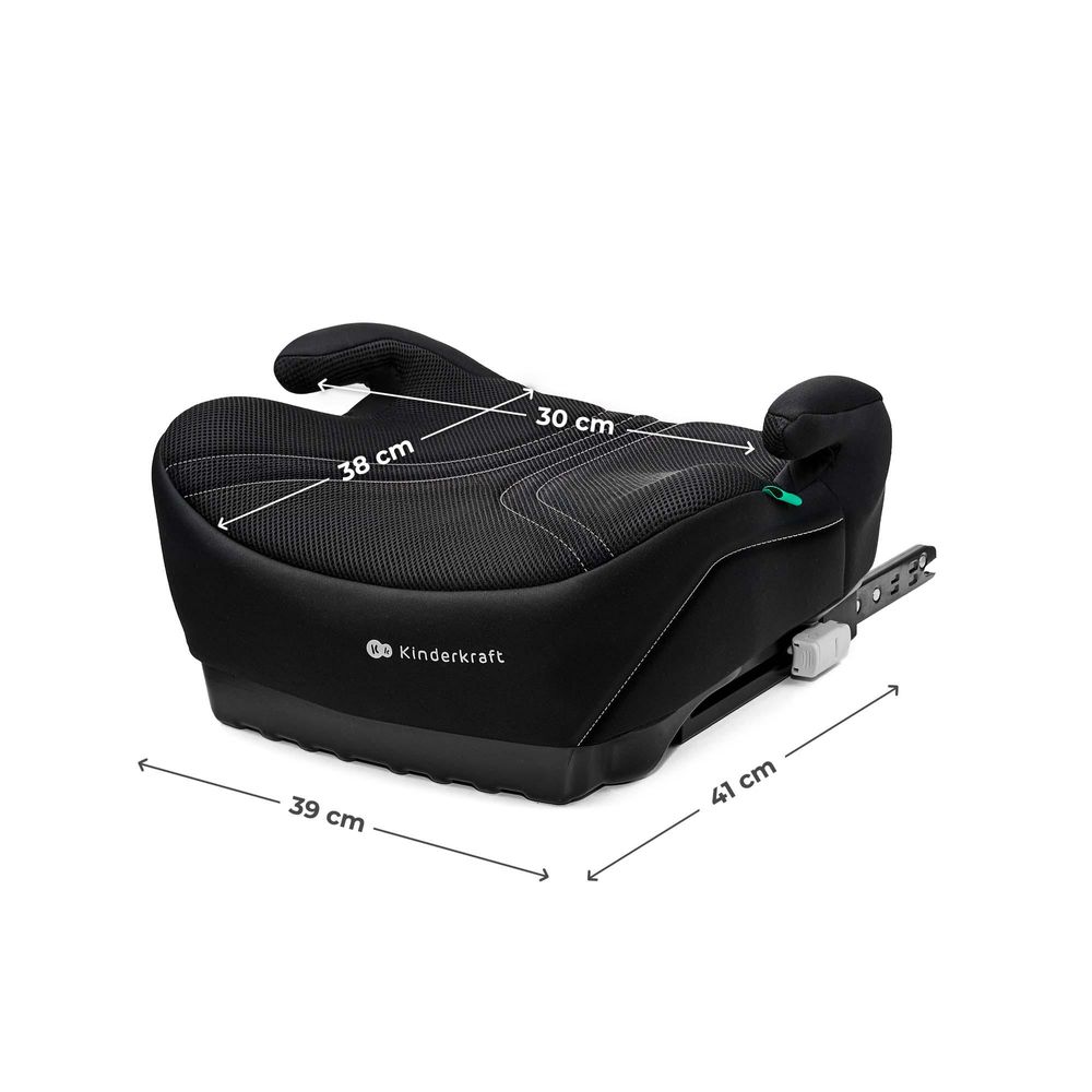 Kinderkraft I‑BOOST 2 PRO i‑Size Kindersitz 125‑150 cm, Autositz mit ISOFIX, Atmungsaktiv, Leicht & Sicher, Schwarz