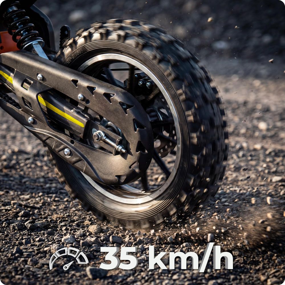 VOLTOURI Mini Cross Spalinowy CR49-E | Elektryczny Start | 49 cm³ | 35 km/h | Żółty