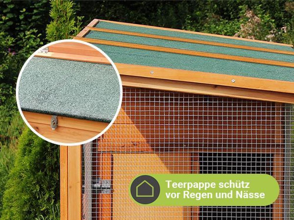 MyAnimal Hühnerstall MH-04 | Für 3-4 Hühner - Hühnerhaus - Nistkasten - Eiablage - Freilaufgehege - Wasserabweisendes Dach - Kleintierstall (Grau)