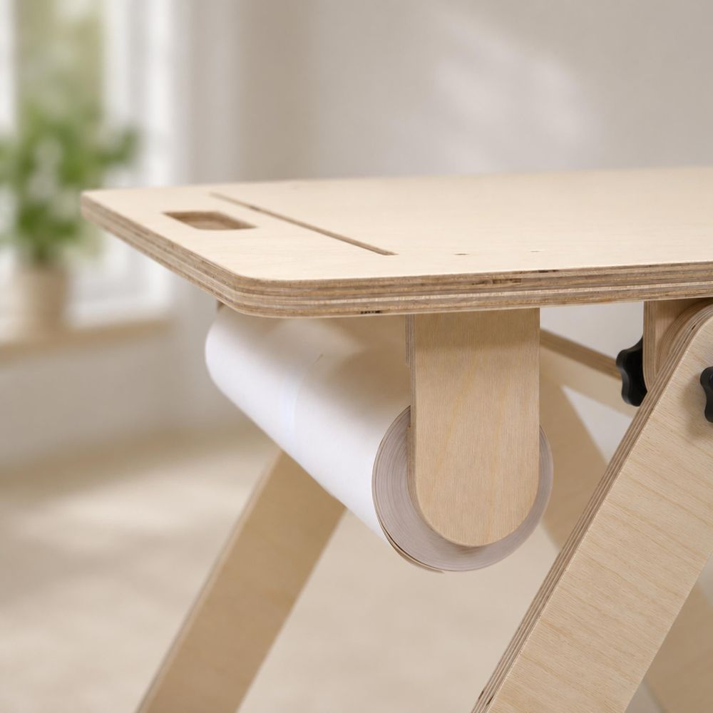2-in-1 Kindermaltisch und Maltafel mit Papierrolle, klappbarer Zeichentisch für Kinder - leg&go