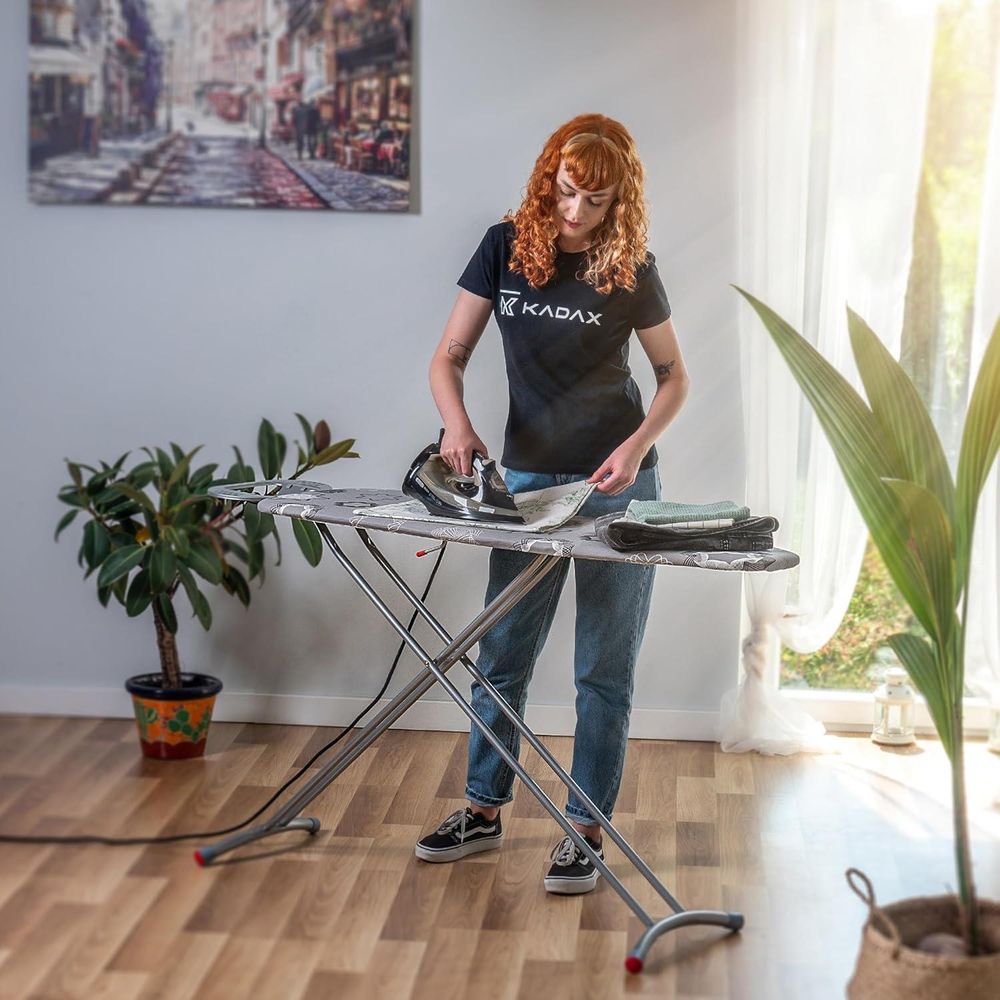 KADAX Klappbares Bügelbrett, 120x38cm Dampfbügelbrett mit Metallnetz